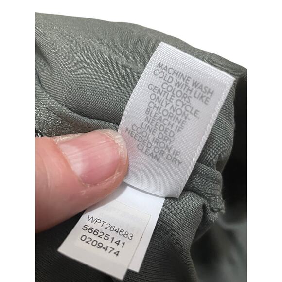 J. JIll Women's XL Tall Green Pull On Elastic Waist‎ Wide Leg Lightweight Pants - Picture 5 of 6